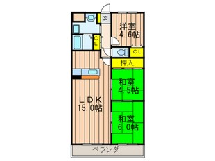 リバーサイドくずはⅡの物件間取画像